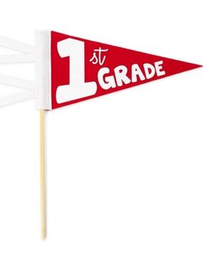 1st Grade Red Pennant Flag Picture Prop - Back To School Celebration
